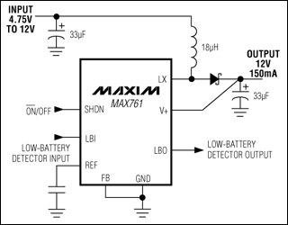 MAX761,MAX762:典型工作電路