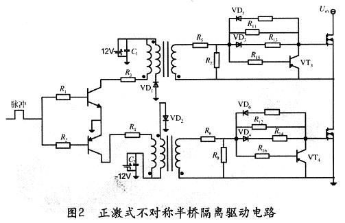 正激式不對稱半橋隔離驅(qū)動電路