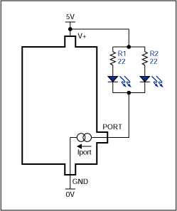 Figure 3. Driving multiple LEDs from one output.