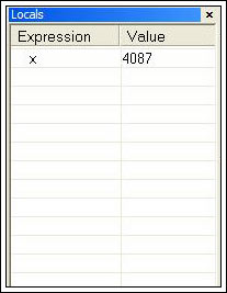 圖11. 本地變量窗口