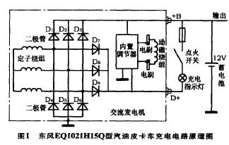 東風eq1021h15q型汽油皮卡車充電電路