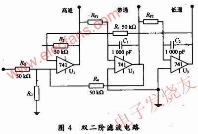 雙二階環(huán)濾波電路 www.qldv.cn