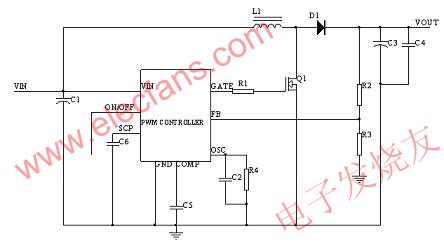 Boost PWM Controller + MOSFET 車載適配器 www.qldv.cn