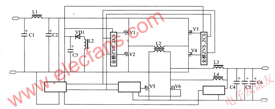 ZVS、ZCS 同步整流控制電路的原理圖 www.qldv.cn