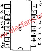 C302八段字形譯碼器的外引線和功用線路圖  www.qldv.cn