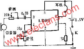 LD505在助聽器中的應用電路圖  www.qldv.cn