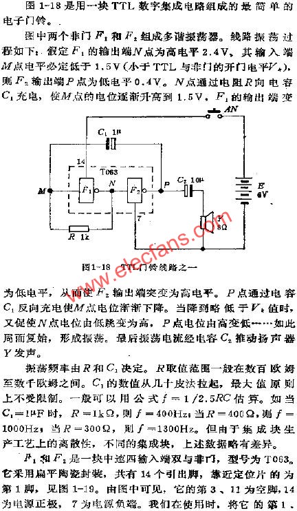 TTL門鈴線路之一 www.qldv.cn