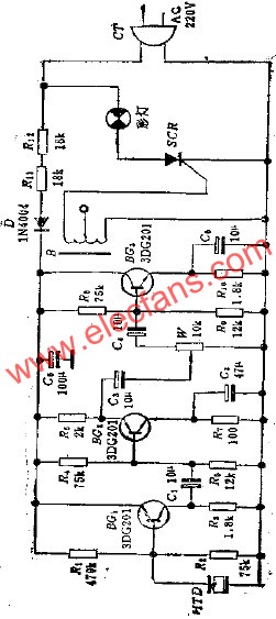 聲控式音樂彩燈電路  www.qldv.cn