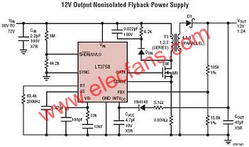 LT3758典型應(yīng)用電路  www.qldv.cn