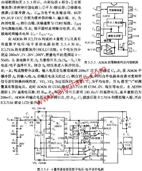 4量程真有效數字電壓/電平表的電路  www.qldv.cn