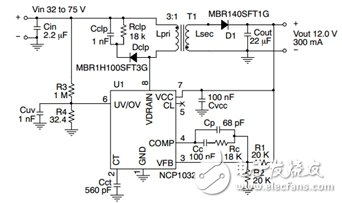 沒有輔助繞組的48 V 至 12.0 V DC?DC轉換器