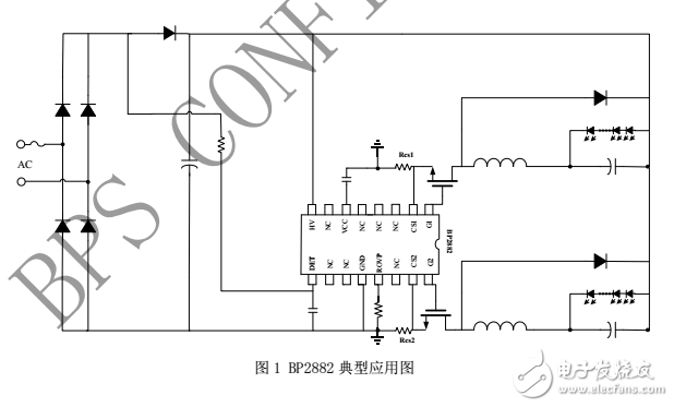 BP2882，BP2888 低成本開關(guān)色溫方案，