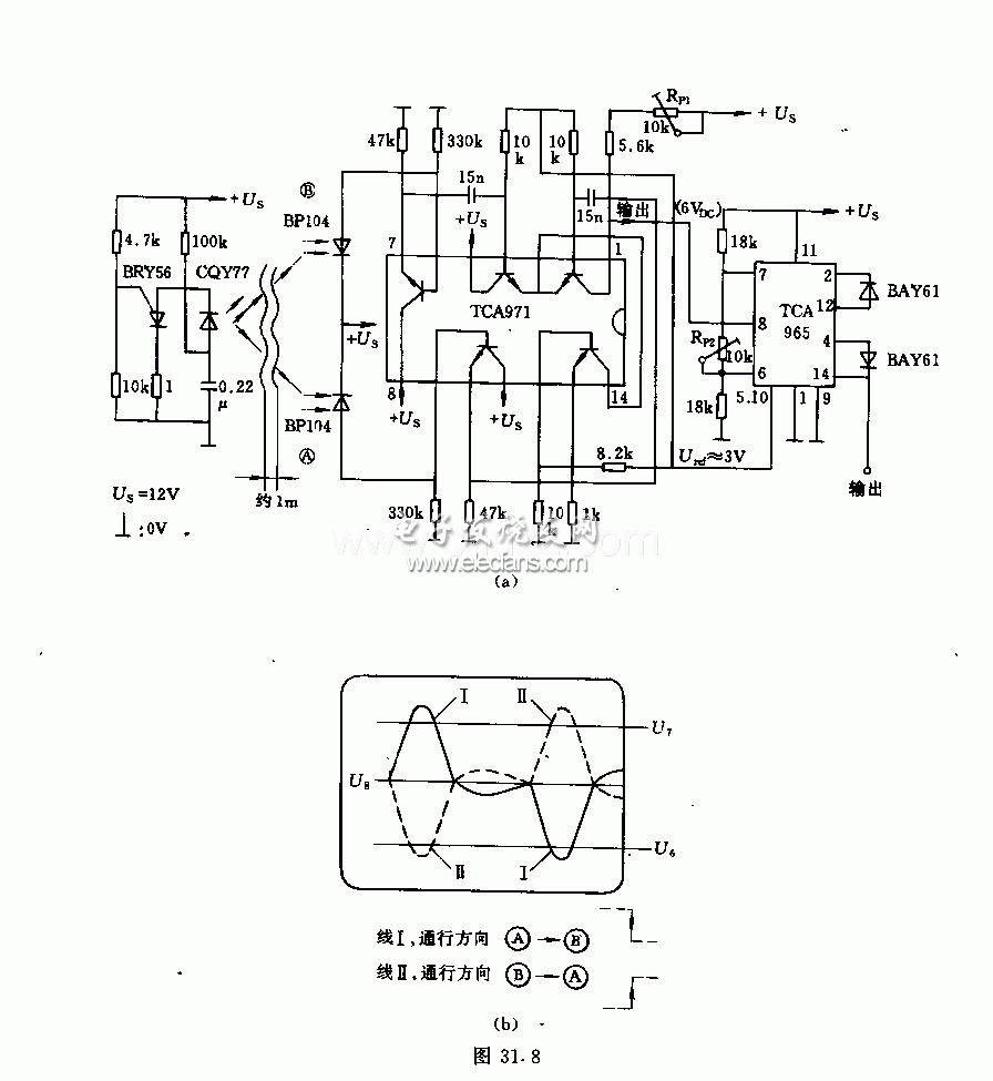 指明通行方向的光柵電路