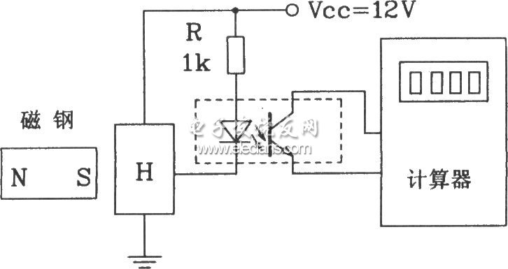 霍爾接近開關構成的計數器電路