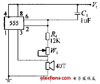 555時基電路構(gòu)成的超聲換能器驅(qū)動電路