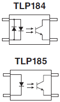 加強絕緣類輕薄通用晶體管耦合器內部電路圖: TLP184,  TLP185.