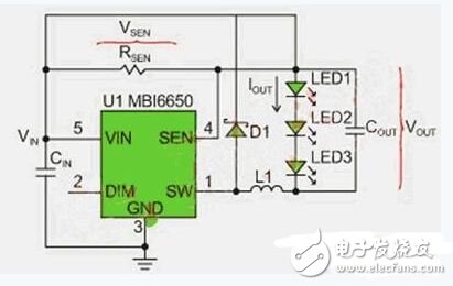 圖3：MBI6650應用電路。