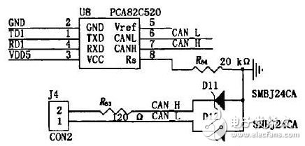 圖4 CAN收發器電路