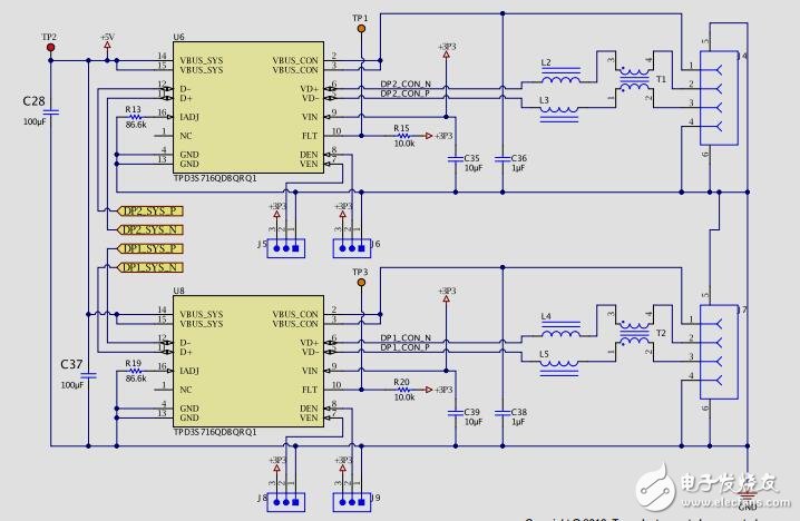 tida-00887：汽車雙2.4端口USB集線器，短電池保護(hù)的參考設(shè)計