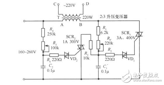 雙向可控硅觸發電路設計，雙向可控硅組成的交流穩壓器電路