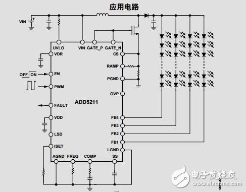 適合LCD背光應用的4串白光LED驅動器