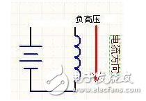 下面是正壓發生器，你不停地扳動開關，從輸入處可以得到無窮高的正電壓。電壓到底升到多高，取決于你在二極管的另一端接了什么東西讓電流有處可去。如果什么也不接，電流就無處可去，于是電壓會升到足夠高，將開關擊穿，能量以熱的形式消耗掉。