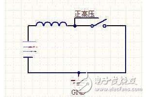 下面是正壓發生器，你不停地扳動開關，從輸入處可以得到無窮高的正電壓。電壓到底升到多高，取決于你在二極管的另一端接了什么東西讓電流有處可去。如果什么也不接，電流就無處可去，于是電壓會升到足夠高，將開關擊穿，能量以熱的形式消耗掉。