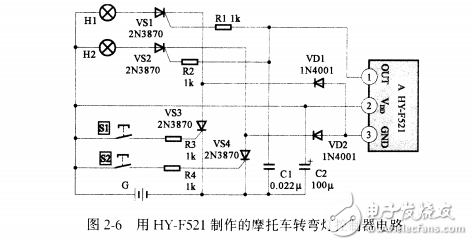 用HY-F521摩托車轉彎燈控制器設計