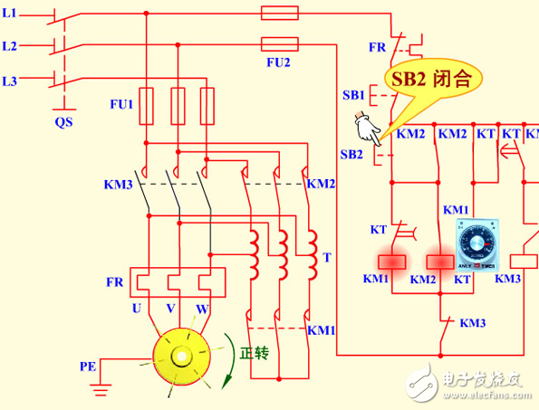 自耦變壓器降壓啟動控制電路組成及工作原理