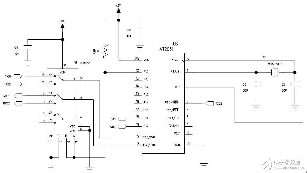 cd4053典型應(yīng)用電路圖